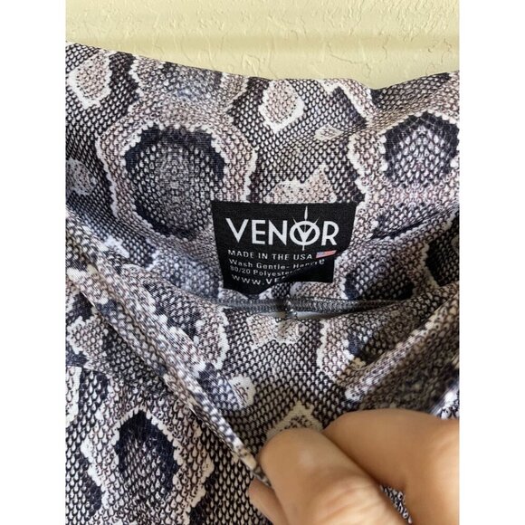 VENOR Reptile Snakeskin Leggings Size 2 (US Size 29-31/Medium) Silver Grey Strip - Picture 6 of 7